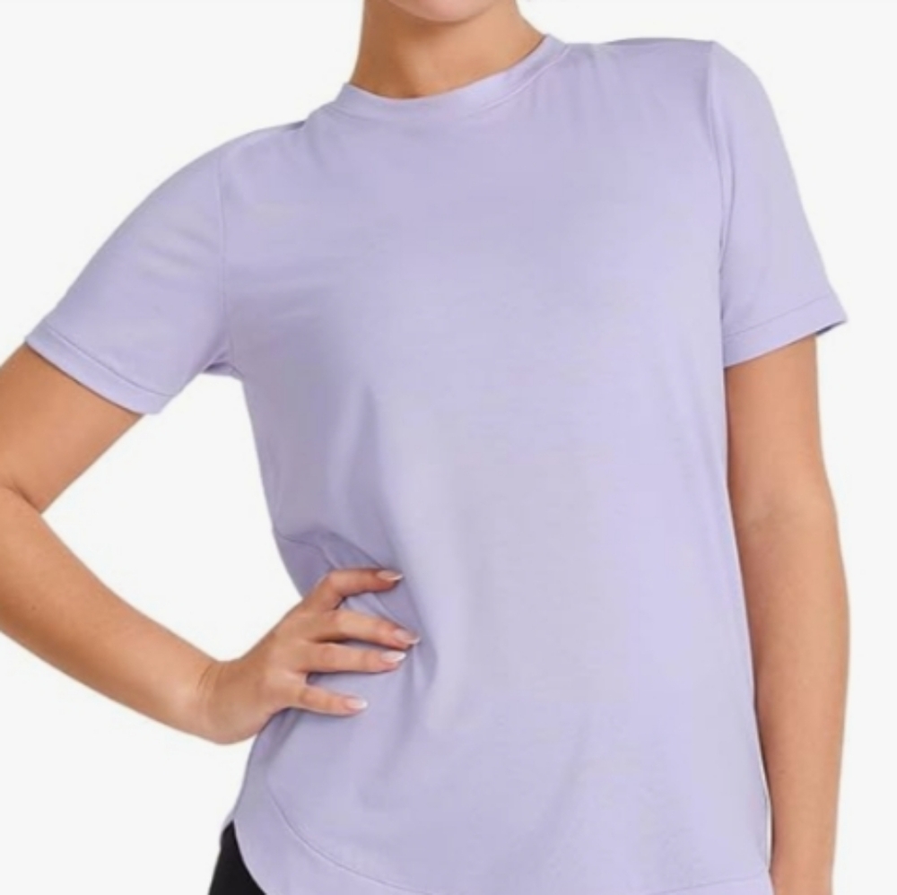 Jockey Everactive Short Sleeve Crew Neck Tee Violet Size 1X NEW